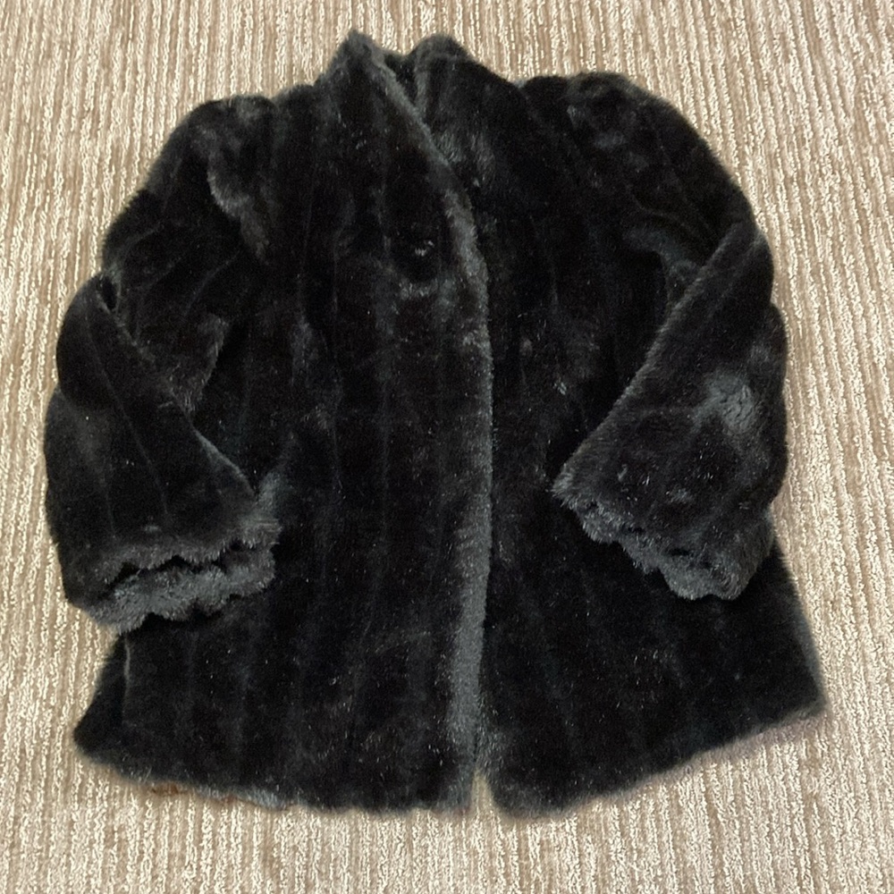 Women’s Del Bene dark brown faux fur coat M
